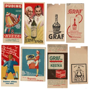7 x Vintage Werbung Vignetten Lebensmittel Europa - Bild 1 von 2