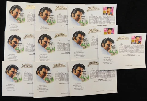 Elvis Presley 1993 Graceland Official First Day Of Issue Envelope Lot Of 10 Cover