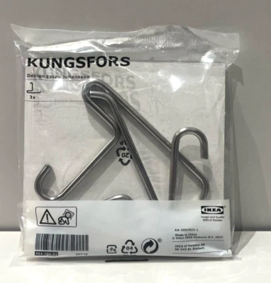 Gancio IKEA KUNGSFORS, acciaio inossidabile NUOVO - Immagine 1 di 4