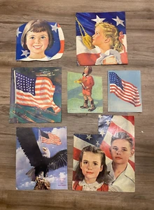 Vintage 1940s-50s Pictures Patriotic Children  - Picture 1 of 6