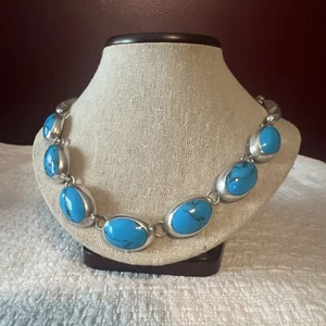 Vintage Turquoise Mexico T2.16 Necklace 71.4g - Picture 1 of 6