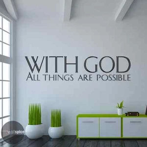 Pegatina de calcomanía de vinilo de vinilo With God All Things Are Possible - Imagen 1 de 4