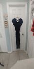 Navy Blue Knit Material Jumpsuit For Women Large