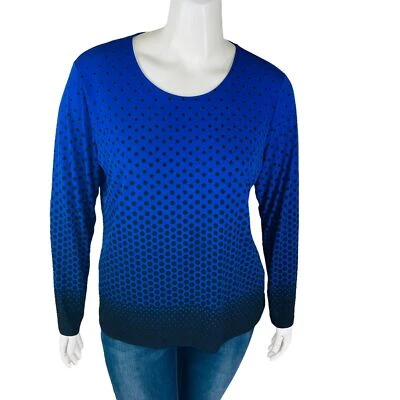 Blusa Chicos Mujer Talla 3 16 Lunares Azul Negro Manga Larga Elastizada Comodidad Foto 1 de 4