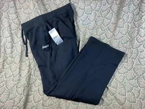 Asics Women's Fleece Sweatpants Pants Activewear - Black - Size 2XL - Picture 1 of 2