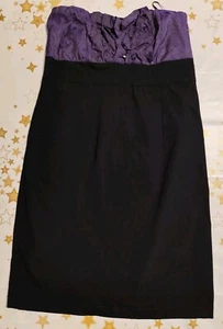 Schwarz - Lila Trägerloses Damen Kleid / Cocktailkleid / Abendkleid Gr. M von - Bild 1 von 9