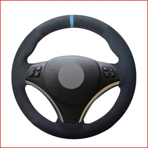 Cómoda cubierta suave del volante de gamuza negra para BMW E90 E91 E92 E - Imagen 1 de 5