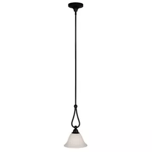 Bronze With Matte Opal Glass Mini Pendant Light Orig $198 - Picture 1 of 1