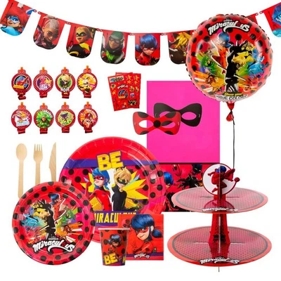 Kit de suministros de 126 piezas decoración cumpleaños fiesta Ladybug milagrosa en caja Foto 1 de 4
