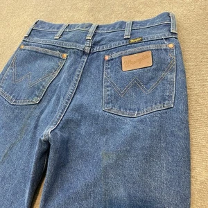 Jeans vintage Wrangler uomo 32 vestibilità 30x32 sbiadito 936 made in USA cowboy slim western anni 80 - Foto 1 di 14