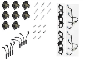 Set for 2xBrackets 2xHarnesses 8xHeatS 8xCoils 8xSparkPlugs 1xWire for Chevrolet - Picture 1 of 11