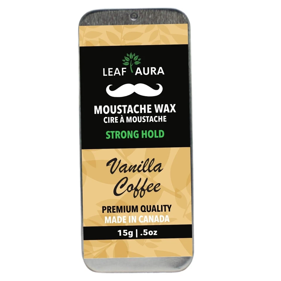 Cera para bigote aura de 3 hojas sujeción fuerte - aseo del cabello facial para hombres - café vainilla Foto 1 de 1