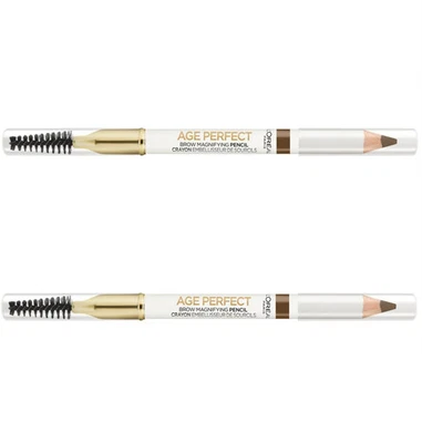 Pack of 2 L'Oreal Paris Age Perfect Magnifying Brow Pencil , Soft Brown 202 - Image 1 of 4