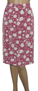 Christopher & Banks Skirt Womens 6 Pink White Daisy Floral Straight Knee Length - Picture 1 of 10