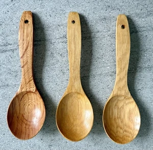 3 St. XXL Holzlöffel Salatbesteck Holzbesteck Löffel Holz Schöpfkelle Esslöffel - Bild 1 von 3