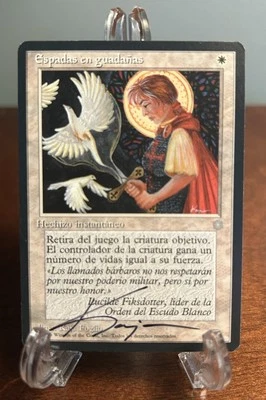 MTG Swords To Plowshares Signed Kaja Foglio Artist Proof Spanish Ice Age AP - Image 1 of 2