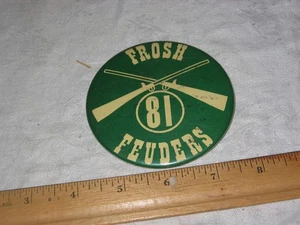 Vintage Frosh Feuders 81 Pinback 3.5" Crossed Buffalo Rifles North Dakota ? - Picture 1 of 1