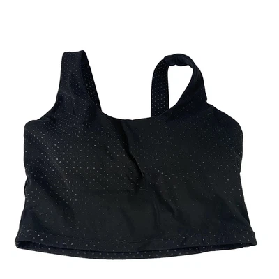 ZYIA Active 运动文胸女式 XS 黑色反光微点长线锻炼 — 第 1/4 张图片