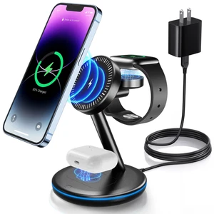 18W Magsafe Wireless Charger Docking Station for Iphone 15/14/13/12 Airpods Iwat - Picture 1 of 12