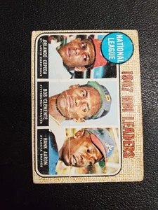 1968 Topps - League Leaders Roberto Clemente, Hank Aaron, Orlando Cepeda #3 Fair - Picture 1 of 3