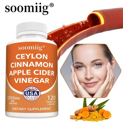 SOOMIIG Ceylon-Zimt-Apfelessig-Kapseln – 2355 mg – Herz-Kreislauf-Gesundheit