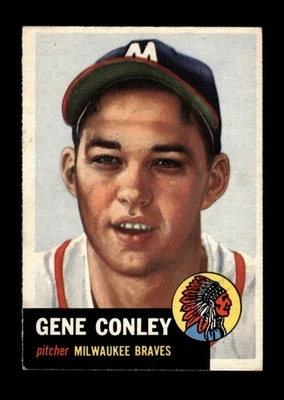 1953 Topps Set-Break #215 Gene Conley en muy buen estado-en muy buen estado *GMCARDS* Foto 1 de 2