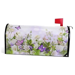 Spring Garden Butterfly Mailbox Cover Fancy Summer Flowers Mailbox Covers - Picture 1 of 6