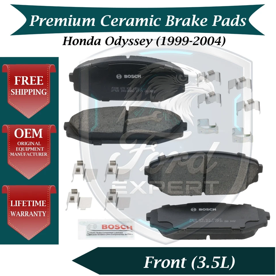 Kit de pastillas de freno delanteras de cerámica Bosch OEM para Honda Odyssey 1999-2004 9 años Warra. Foto 1 de 4