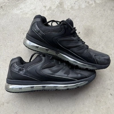 Zapatillas deportivas TredSafe para hombre talla 10 de cuero negro con cordones antideslizantes Foto 1 de 4