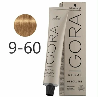 Color de pelo permanente Schwarzkopf Professional Igora Royal Absolutes 60 ml, 9-60. Foto 1 de 3
