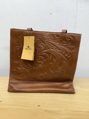 Patricia Nash Toscano Tooled Brown Italian Leather Tote Shoulder Bag Purse EUC - Image 1 of 4