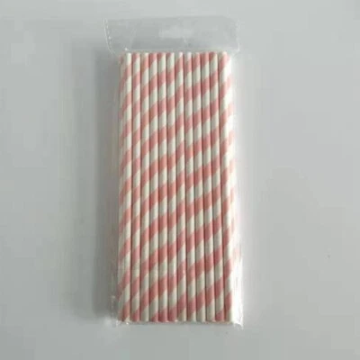 PAJITAS PARA BEBER FIESTA BODA CUMPLEAÑOS REINO UNIDO VINTAGE 25 RETRO RAYAS PAPEL POLKA Foto 1 de 4