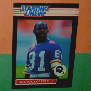 1989 ANTHONY CARTER Minnesota Vikings Starting Lineup card Kenner - Picture 1 of 2
