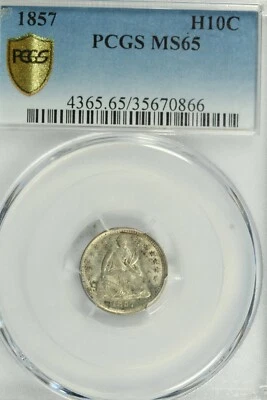 1857 Seated Half  Dime : PCGS MS65 - Image 1 of 4