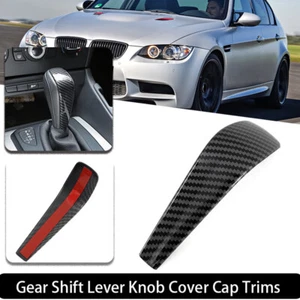 Cubierta de ajuste de perilla de cambio de marchas ABS de fibra de carbono para BMW E90 E92 serie 3 sedán - Imagen 1 de 11
