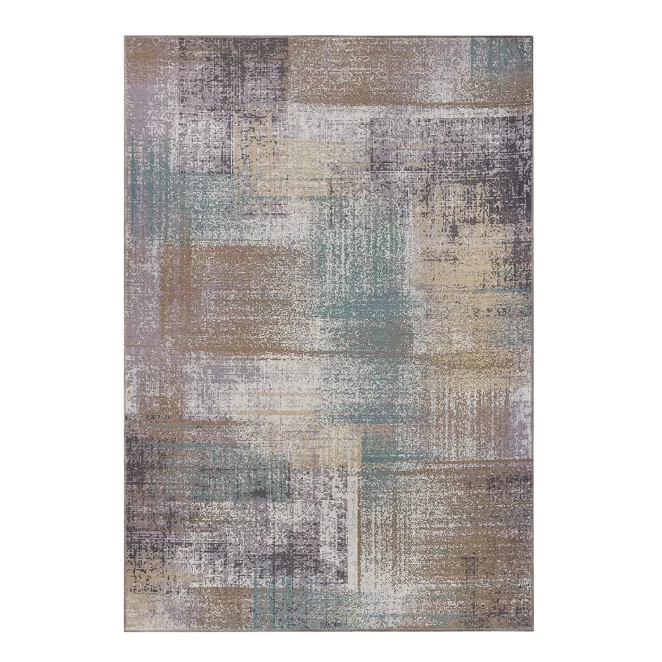 Ara Washable Geometric Patchwork Abstract Non Slip Indoor Area Rug Or Runner - Image 1 of 1