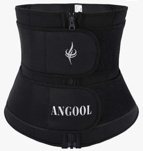 Women's Waist Trainer Black Corset Slimming Shaper 3XL NWT Double Belt Shapewear - Picture 1 of 4