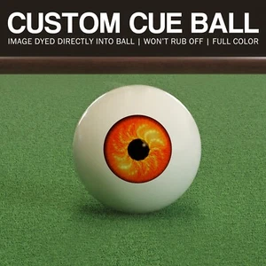 Custom Poolball - orangefarbenes Auge - Bild 1 von 1