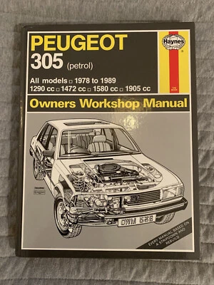 Haynes Owners Workshop Manual Peugeot 305 petrol 1978 to 1989 (538) All Models  - Image 1 of 4