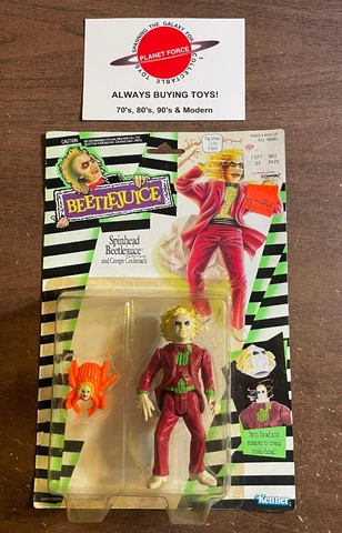 1989 Spinhead Beetlejuice MOC Vintage Kenner Figure NEW Cover