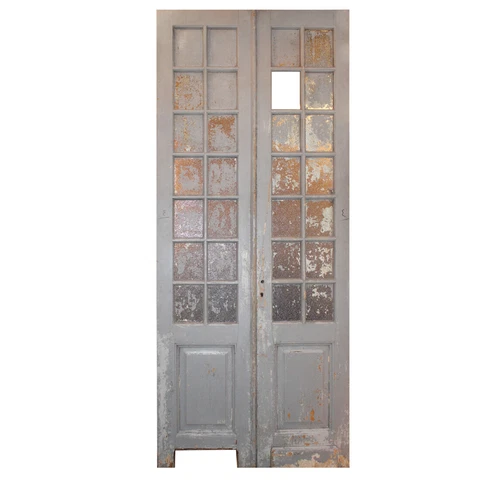 Reclaimed Pair of Antique 46" Double Doors with Glass, NED1151 Cover