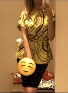 HERMES GELBES TOP SHIRT TUNIKA KAFTAN BLUSE KLASSISCHER IKONISCHER PRINT 40 NEU MIT ETIKETT - Bild 1 von 12