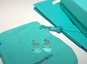 Tiffany & Co, Heart Tag Stud Earrings in Silver, Mini - Picture 1 of 5