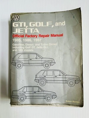 Volkswagen GTI, Golf y Jetta manual oficial de reparación de fábrica 1985-1987 OEM Foto 1 de 3