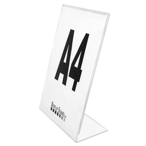 Acrylic Poster Holders Counter Sign Display Stands SINGLE SIDED (SU+SGL) - Picture 1 of 17