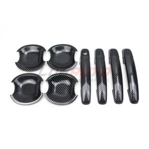 For Suzuki SX-4 06-09 Carbon Fiber Style Door Handle + Bowl Cover Exterior Trim - Bild 1 von 10