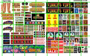 NH186 DAVE'S DECALS N SCALE ARCADE STORE SIGNS RECORD STORE AND ASSORTED SIGNAGE - Picture 1 of 5
