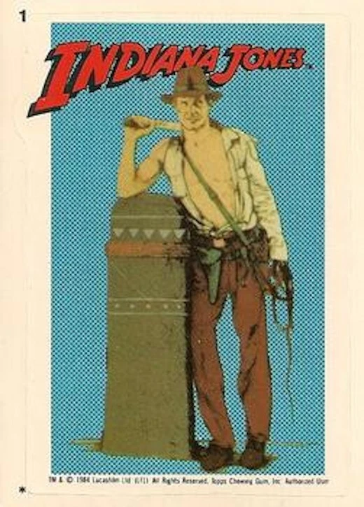 INDIANA JONES TEMPLE OF DOOM TRADING CARDS SET 1984 TOPPS STICKER CARD 1 - Image 1 of 1