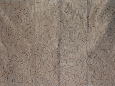 Highland Court "Embroidered Fantasy" 100% Silk, fabric remnant, color aquadisiac - Image 1 of 2