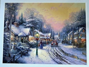 Thomas Kinkade Village Christmas Print Signed International Proof 275/370 Framed - Picture 1 of 18